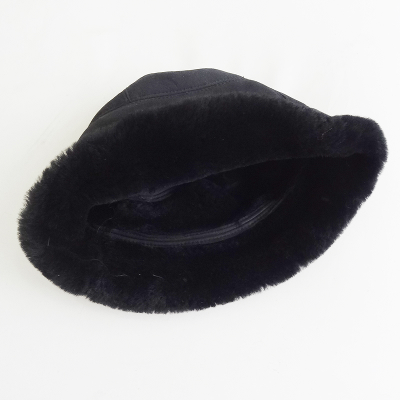 Fashion Ladies Merino Shearling Sheepskin Lamb fur bucket hat