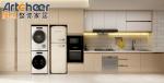 Customized Wood Veneer Kitchen Cabinet Furniture with Island Durable and Modern