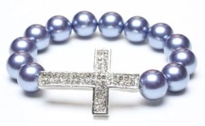 Quality Alloy Cross Bracelet, Shell Pearls Rounds wholesale