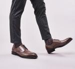 Handmade Mens Black Patent Leather Shoes Square Toe Striped Men Wedding Shoes