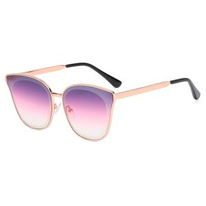Quality Womens Cat Eye Metal Frame Sunglasses Mirrored Tint Lenses CE wholesale