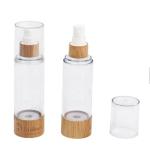 Plastic Luxury Pump Bamboo Lotion Cosmetics Packaging Airless Bottle