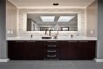 4 Drawers Waterproof Bathroom Vanity Units Double Stainless Steel Faucet
