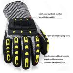 Deckhand Cut Proof Work Gloves TPR Impact Resistant Oil Gas Safety Gloves
