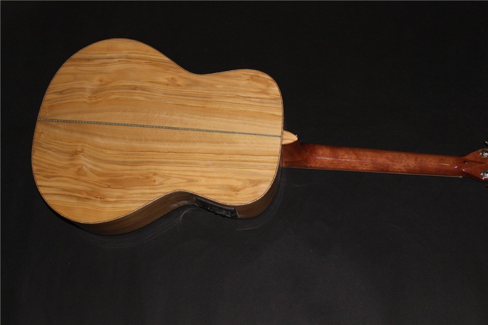 AAAA all Solid imported olive wood OM body custom guitar acoustic electric guitar