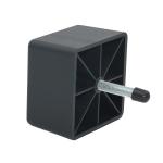 70MM Black Square Furniture Plastic Sofa Feet Replacement