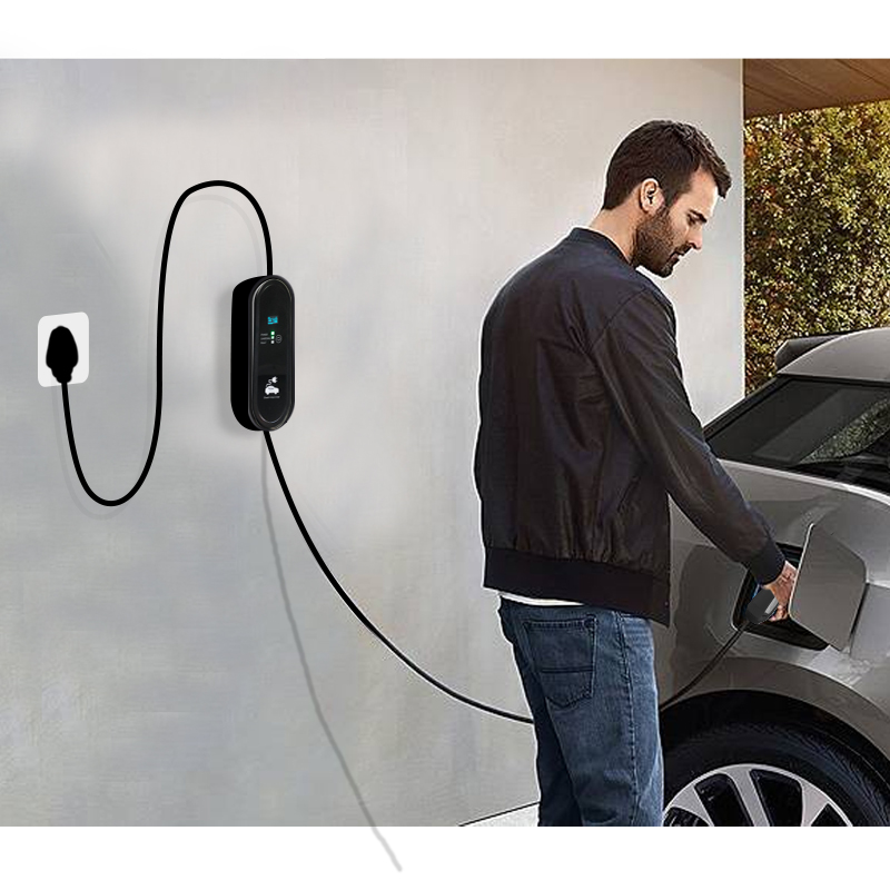 5M NACS Charging Case 3.5KW 220V for Energy EV Portable Electric Car Charging with Small Screen Convenient and Versatile