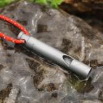 Nature Silver Pure Titanium Survival Whistle Lightweight For Outdoor Camping