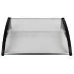 100 x 80 Polycarbonate Window Awnings Black Bracket Rain Cover Eaves