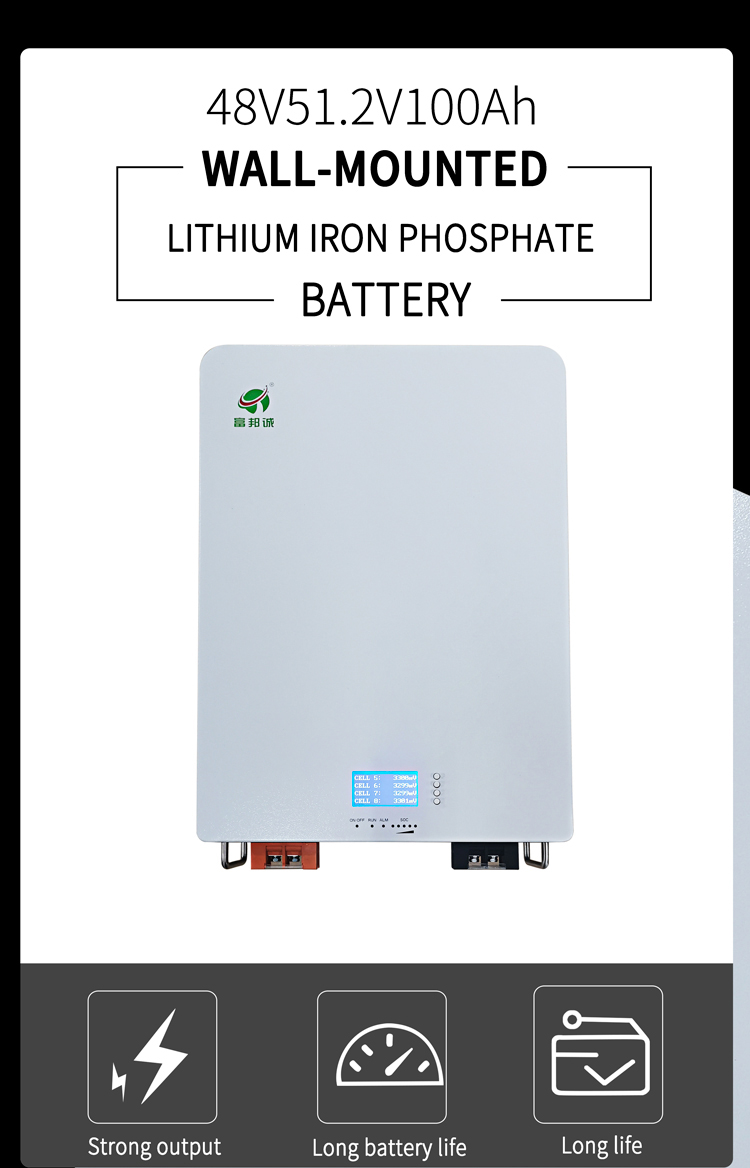 100ah Solar Wall Battery Photovoltaic Cell 48 Volt Lifepo4 Battery