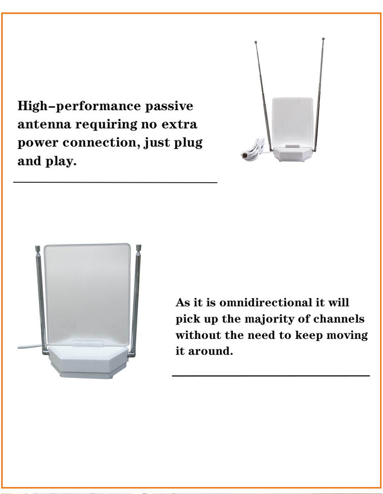 Omnidirectional Passive Digital HDTV Antenna 5-6DBi Tv Booster Aerial