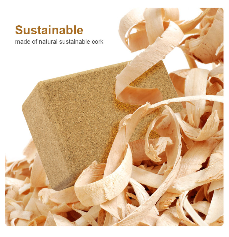 Custom Logo Recyclable Wholesale Solid Natural Cork Yoga Block For Indoor Yoga Exercise