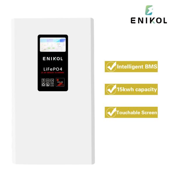 300AH 15360WH Wall Mounted LiFePo4 Battery 7-Inch Touchable Screen Long Cycle