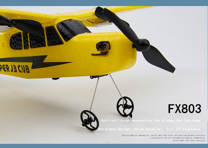 Super Glider Fx803 2.4g Piper J3 Cub Rc Airplane Nc26170 Epp Fixing Wing Aircraft with Long Flight Time and Stable Flight