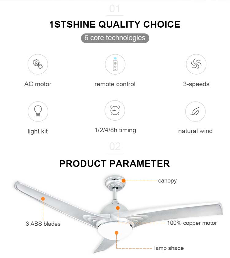 60±5W Silver Color 52" Ceiling Fan with Light and Remote Control within Your Budget