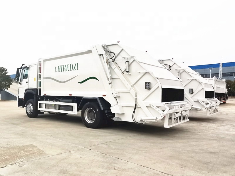 HOWO 15m3 Refuse Garbage Compactor Truck , Waste Compactor Vehicle Euro 3