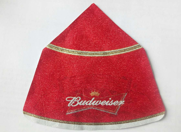 Red square printed aluminum foil beer neck label golden foil beer label for bottles wine label