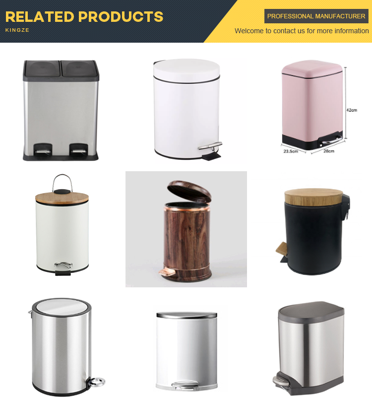 6L 12L 30L Indoor Trash Can Stainless Steel Trash Can With Foot Pedal