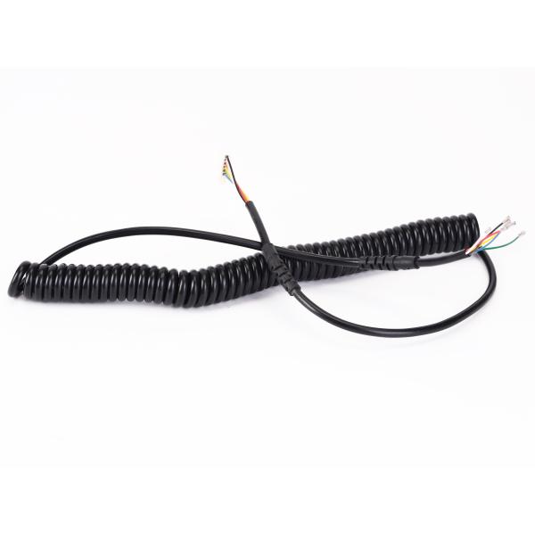OEM High Flexible Coiling Cables Spiral Spring Wire Harness Automatic Cable
