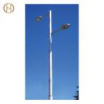 Single Arm Steel Tube Customizable Electrical Street Light Pole With Hot-Dip