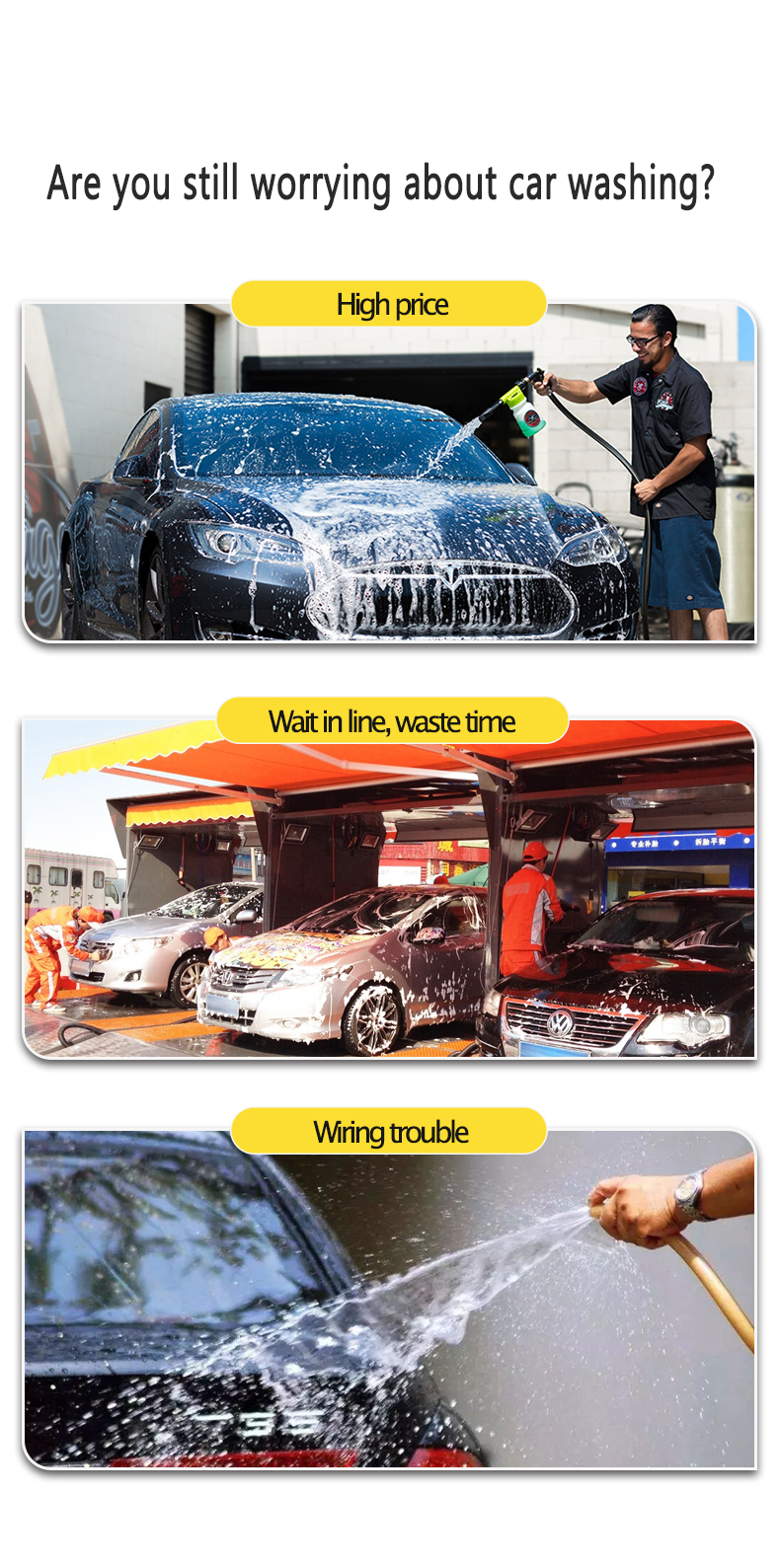 Car Cleaning 368*230*285cm Full Automatic Rollover Car Wash Machine Equipment with Style and 3 Brush System