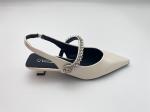 Women fashion white pointy rhine-drill stiletto heels in summer
