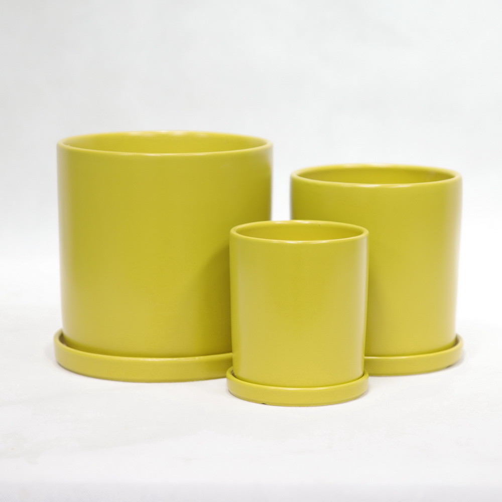Fireproof High Glossy Finish Round Ceramic Pots For Plants