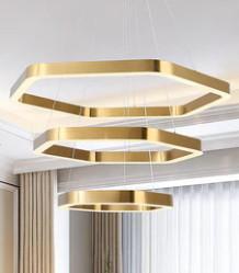 Quality False Ceiling PVD Coated Metal LED Lighting Fixtures , Hanging Lamp wholesale