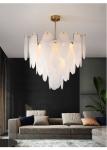 Modern chandeliers for living room glass round art décor leaf chandelier(WH-MI
