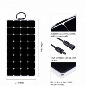 Quality 32 Cells ETFE Thin Film Flexible Solar Panel 12V/18V Sunpower 100W 110W 6.11A wholesale