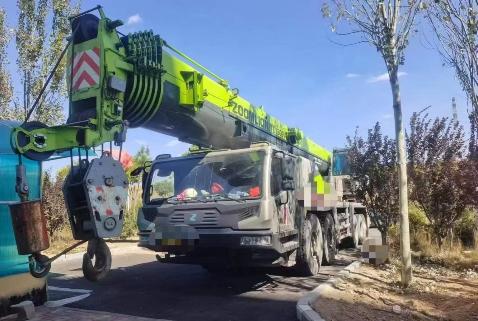 Seven Arms Green Used Boom Truck Crane Professional With High Efficiency