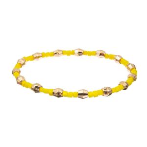 Quality KC Handmade Stretchy Crystal Bracelets , Yellow Seed Bead Stretch Bracelets wholesale