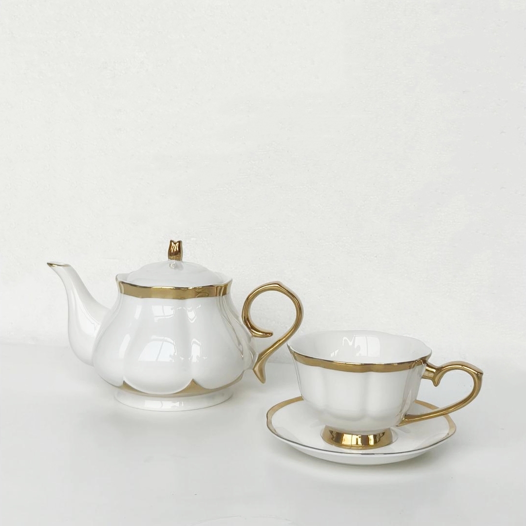 Cup Tea Set Of 6 Ceramic English Coffee Tea Sugar Container Set Arabic Teapot And Plate Suacer