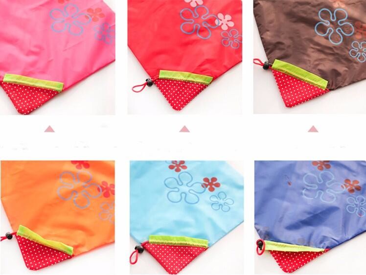 Recycled Foldable Nylon Polyester Tote Bag with logos polyester shopping bag Custom advertising handle non woven bag PAC