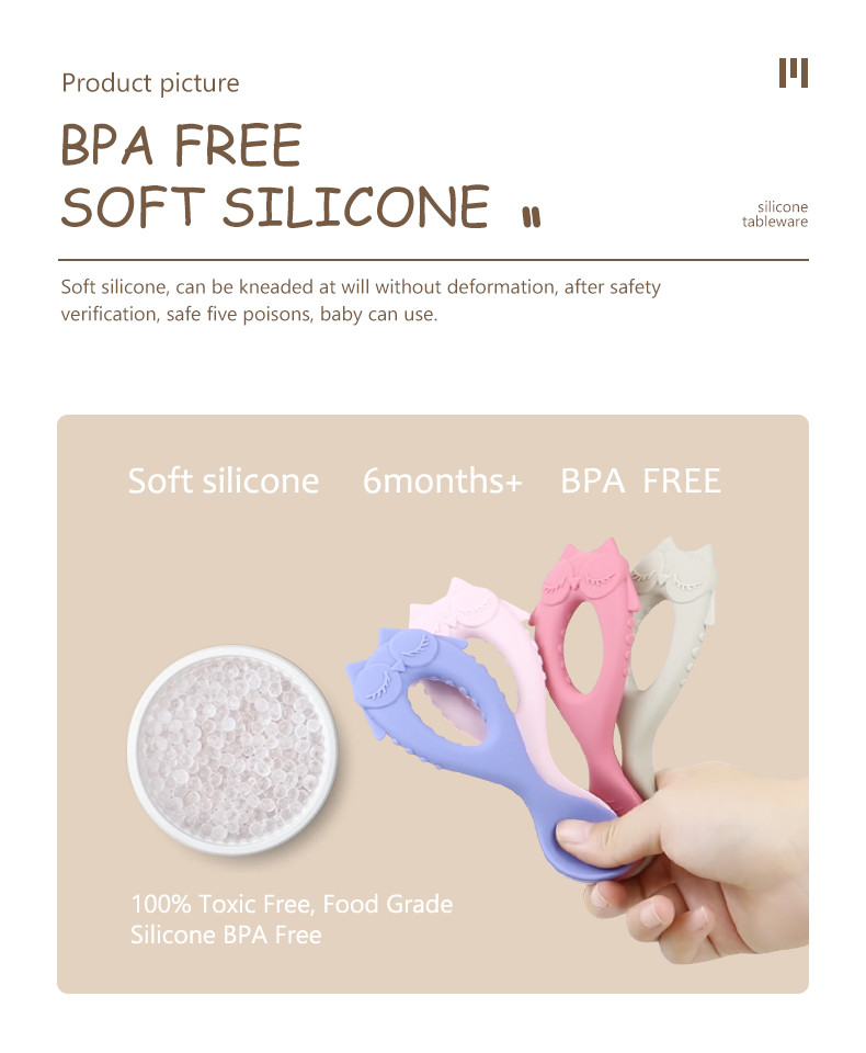 New Arrival Baby Spoon Food Grade Silicone Spoon With Toddler Eco Friendly Kids Feeding Baby Animal Style Silicone Spoon