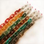 2021 Hot Sale Red And Green Color Acrylic Chain Colorful Beaded Eyeglass Chain