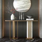 Contemporary Stainless Steel Marble Console Tables - Best Wholesale