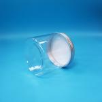Clear Round Wide Mouth Cylinder PET Plastic Candy Food Cookie Jar Aluminum Cap