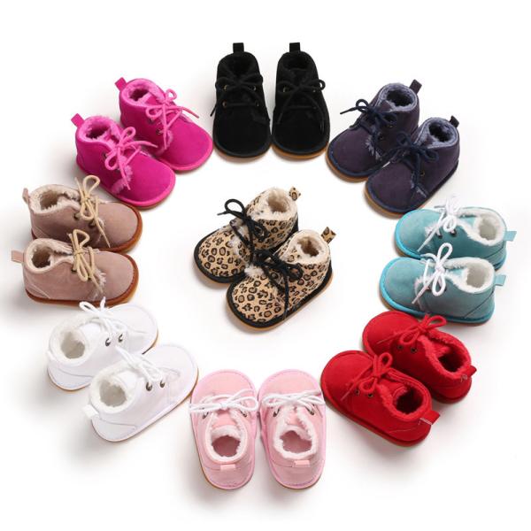 Rubber sole winter warm cotton Lace-up 0-2 years boy girl prewalker baby girl