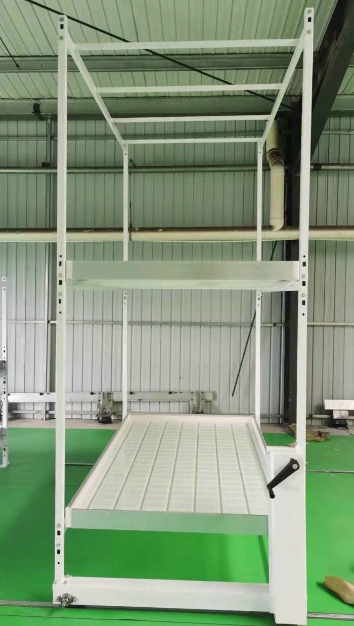 4'X8' Mobile Vertical Multi Cucumber Growing Rack Greenhouse Indoor Ebb And Flow Rolling Tables
