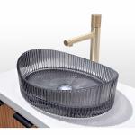 Modern Die Casting Glass Wash Basin countertop Mounted Glass Sink Bowl