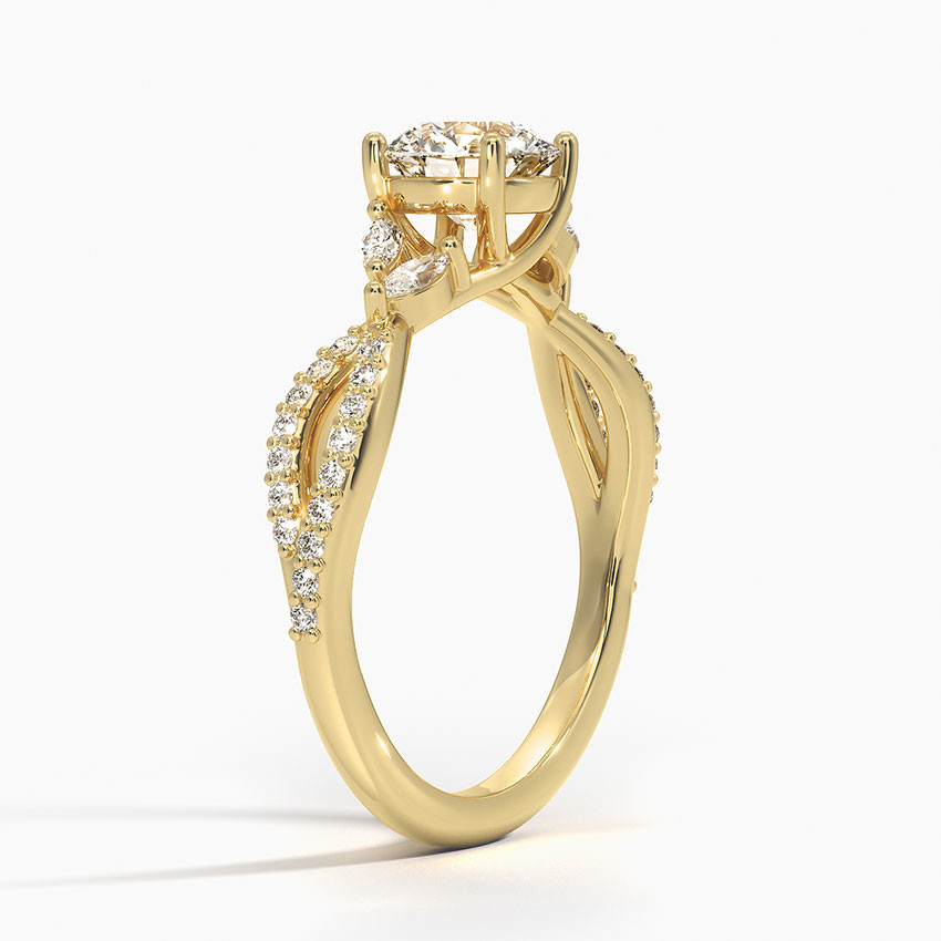 Luxe Willow Diamond Engagement Ring (1/4 Ct. Tw.) With 0.75 Carat Round Diamond With 9K Gold