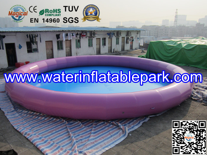 Purple Above Ground Inflatable Swimming Pool Toys 0.9mm PVC Tarpaulin