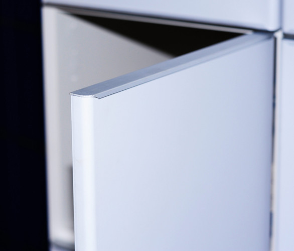 4 Tier IOT Locker PVC Material Beige / Blue Door 2000 × 933 × 470 For School