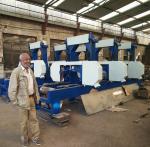 Multiple heads wood timber logs cutting machine horizontal band sawmill