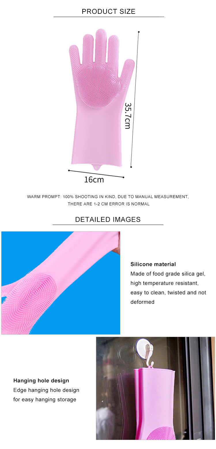 Nonallergic Waterproof Silicone Dishwashing Gloves