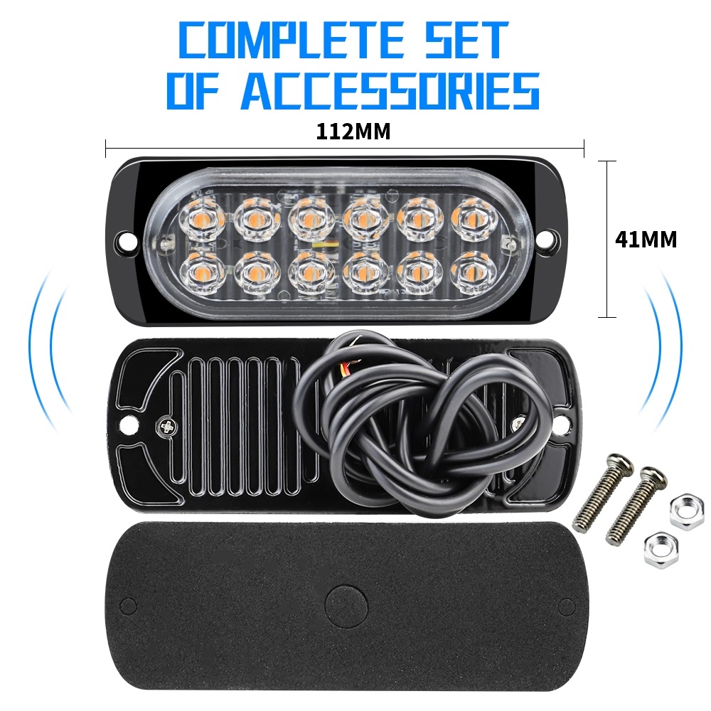 12pcs 36W Super Bright Grille LED Strobe Warning Lights