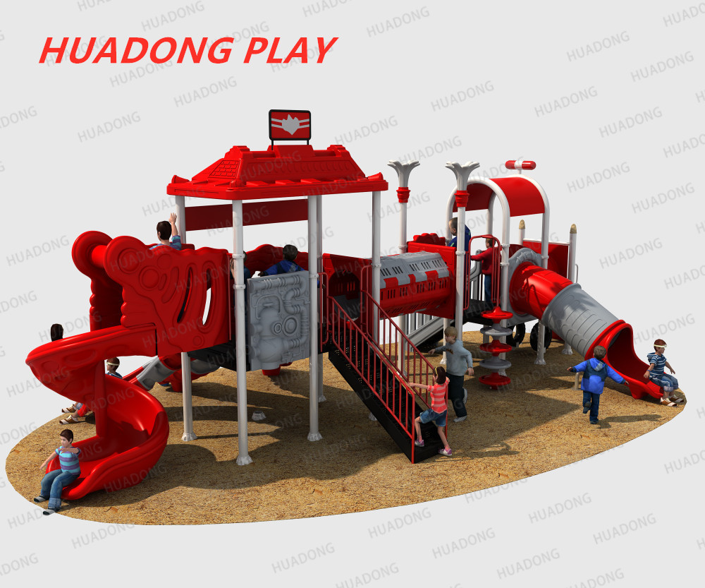 Food Grade Fire Control Theme Kids Plastic Slide For 3-12 Years Old Age