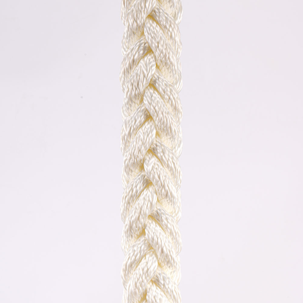 12 Strand Marine Ropes White Nylon Multifilament Mooring Rope 8 Strand Ropes