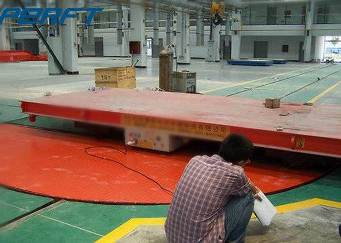 10t Material Handling Turntable 360 Degree Free Rotation Transfer Bogie To Rotate Trailer
